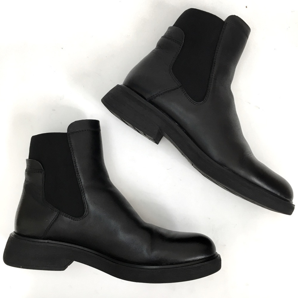 Franco Sarto Brood Black Leather Chelsea Pull On Ankle Boots - Picture 7 of 14
